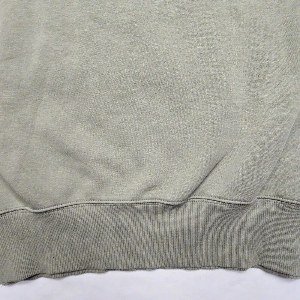 Nike Crew Neck Cropped Sweatshirt Olive Green Womens L Oversized Pullover Casual